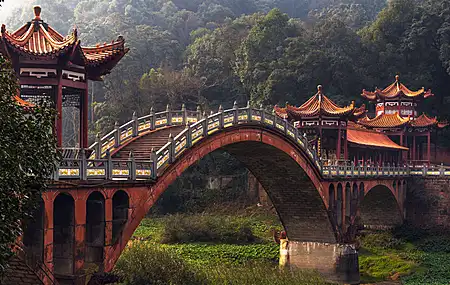 热门中国 自然 桥梁 森林 树木 亚洲建筑 电脑 高清壁纸 3840×2160