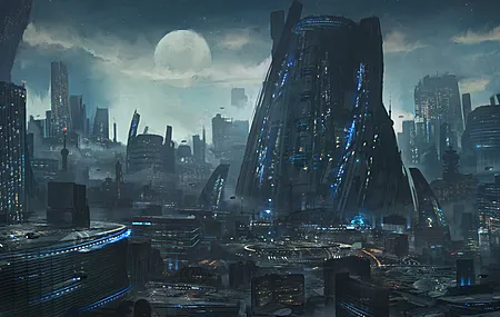 月球 肖像 未来城市 奇幻建筑 生态 电脑 壁纸 3840×2160