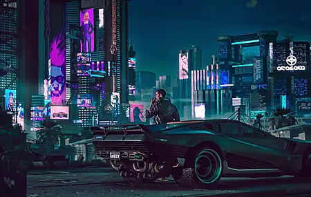 热门AI艺术 未来主义城市 汽车 奇幻艺术 夜晚 赛博朋克 电脑 壁纸 3840×2400