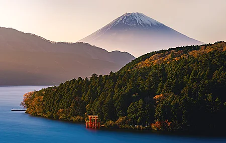 超清风景 自然 富士山 河流 电脑 4K壁纸 5120×3200