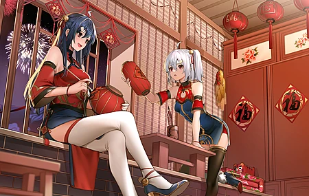 哔哩哔哩女孩 动漫女孩 动漫 小角度 新年 中国新年 电脑 壁纸 5334×3000