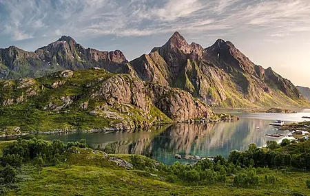 精选自然 风景 挪威 山脉 河流 天空 电脑 手机壁纸 3840×2160