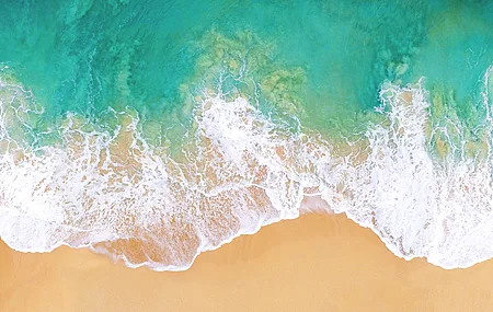 超清海滩 大海 水域 鸟瞰 沙滩 俯视图 电脑 壁纸 3840×2160