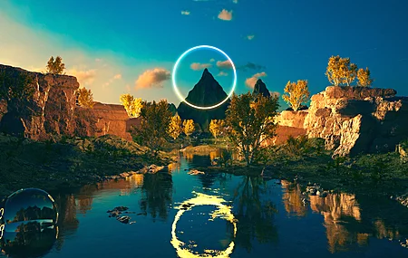 精选高德 自然 天空 五颜六色 AI艺术 水 反射 电脑 桌面壁纸 3840×2160