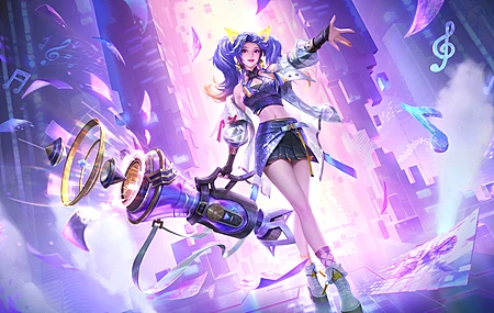游戏CG角色 紫色头发 长发 带武器的女人 王者荣耀 电脑 壁纸 7465×3800