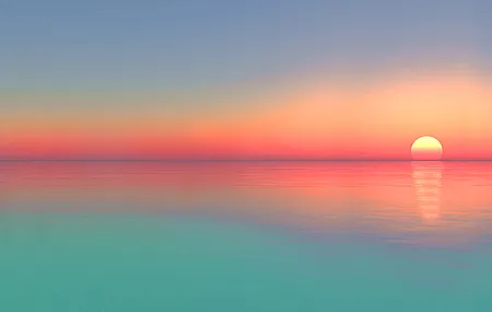 大海 日落 平静 AI艺术 电脑 壁纸 5282×2839
