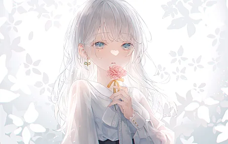 白色的头发 动漫 动漫女孩 电脑 4K高清壁纸 3840×2161