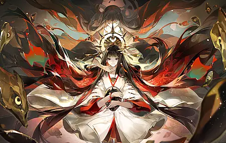唯美动漫 动漫女孩 阴阳师 电脑 高清壁纸 5000×3000