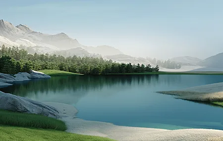 经典窗户 AI艺术 风景 水 反射 自然 树木 山脉 电脑 4K壁纸 3840×2160