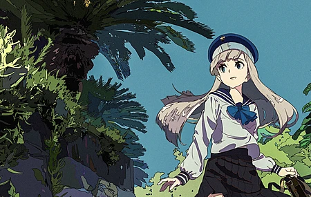 女学生 蓝眼睛 动漫女孩 超高清 帽子 校服 电脑 高清壁纸 3840×2160
