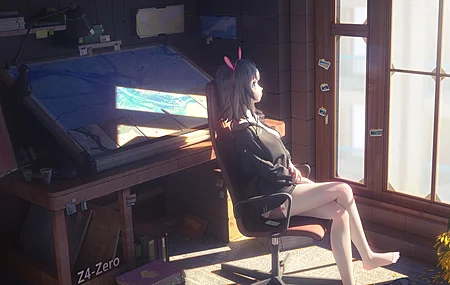 动漫 白色袜子 房间 动漫女孩 电脑 4K高清壁纸 3840×2160