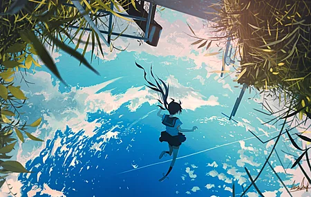 原创角色 放逐 动漫 云 夏天 电脑 4K高清壁纸 3840×2160