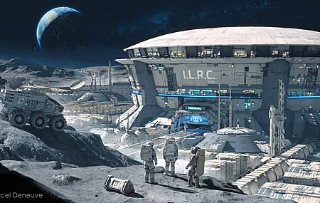 人物 宇航员 奇幻艺术 月球 建筑 空间站 太空 电脑 手机壁纸 3840×2160