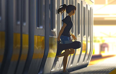 马尾辫 动漫女孩 动漫 黑发 电脑 壁纸 3840×2160