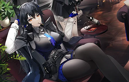 动漫 动漫女孩 明日方舟 茶 葡萄酒 植物 狼女孩 电脑 4K壁纸 6600×4000