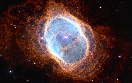太空 詹姆斯·韦伯太空望远镜 南环状星云 红外线 星云 电脑 桌面壁纸 4833×4501