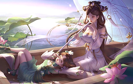 超清电子游戏角色 女人 王者荣耀 雨伞 衣服 电脑 手机壁纸 5778×3250