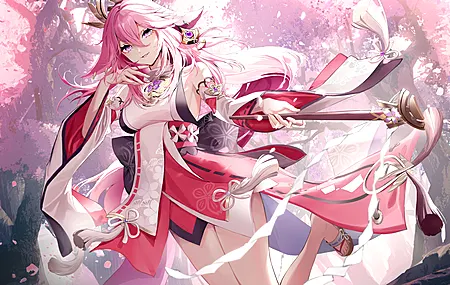 绝美原神 粉色头发 动漫女孩 电脑 手机壁纸 5019×3003