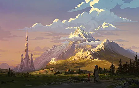 风景 塔 山 云 雾 森林 帽子 斗篷 电脑 壁纸 3840×2160