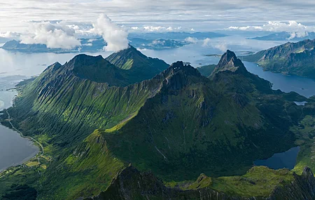 挪威 山脉 风景 峡湾 自然 海洋 天空 云 电脑 4K壁纸 3840×2160