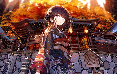 经典原创人物 阿莎 站立 动漫 动漫女孩 和服 新年 电脑 高清壁纸 3840×2160