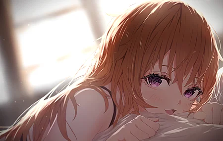 唯美长发 微笑 田中 动漫 动漫女孩 紫色的眼睛 阳光 电脑 壁纸 3840×2160