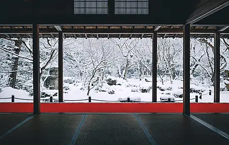 亚洲建筑 冬天 雪 树木 室内设计 电脑 4K壁纸 4000×2666