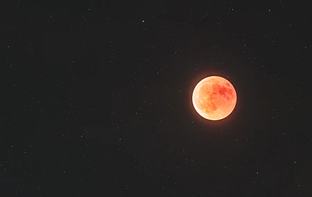 太空 天文学 月亮 月食 星星 极简主义 红月 电脑 4K高清壁纸 3840×2160