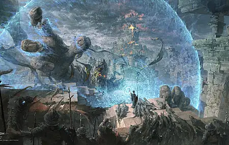 绚丽视觉 巫师 图稿 雕像 魔术 咒语 电脑 壁纸 3840×2160