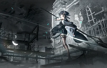 动漫女孩 天空 夜 明日方舟 电脑 4K高清壁纸 4097×2304