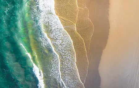 风景 鸟瞰 大海 海浪 海滩 电脑 4K高清壁纸 3840×2160