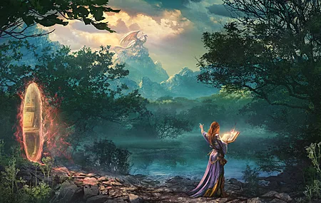 女性 巫师 红发 艺术 数码绘画 数码艺术 电脑 4K高清壁纸 3840×2160