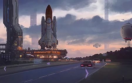 高清道路 汽车 宇宙飞船 发射台 电脑 壁纸 3840×2160