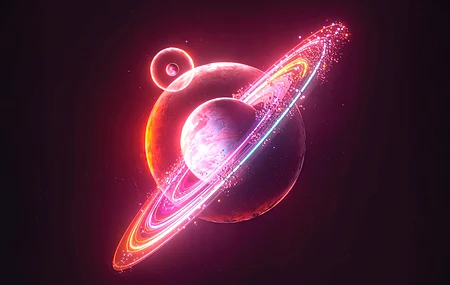 空间 AI艺术 行星 行星环 电脑 桌面壁纸 5120×2880