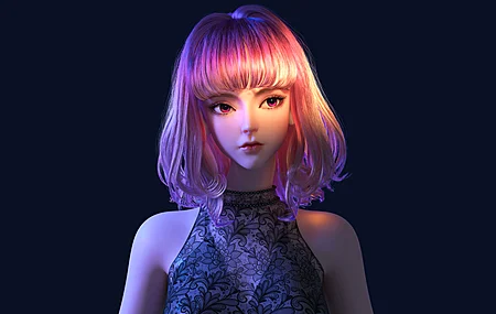 粉红色的头发 亚洲 动漫女孩 AI艺术 简单的背景 电脑 壁纸 3840×2160
