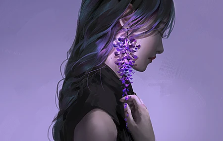 女人 奇幻女孩 插图 数码艺术 扇形艺术 素描 奇幻艺术 耳环 电脑 无水印壁纸 7000×3938