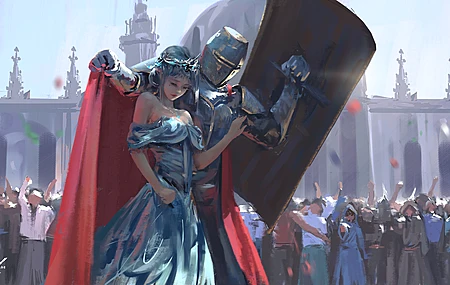 奇幻女孩 骑士 AI艺术 幽灵之刃 电脑 壁纸 6034×3373