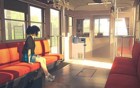 火车 动漫 动漫女孩 电脑 壁纸 5760×3240