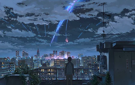 动漫 夜空 男孩 电脑 4K高清壁纸 3840×2160