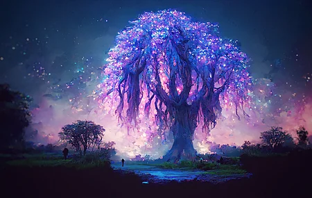热门发光 风景 五颜六色 萤火虫 树木 奇幻艺术 艺术 植物 电脑 高清壁纸 4096×2304