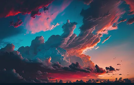 艺术 插图 彩色 云 天空 电脑 壁纸 4579×2616