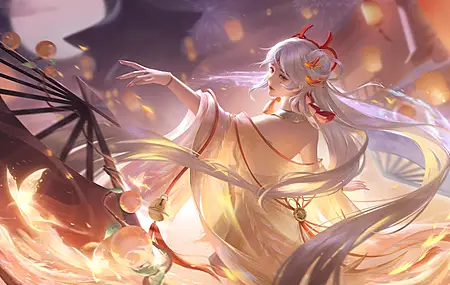 热门白发 长发 动漫女孩 粉丝 水果 电脑 高清壁纸 3840×2163