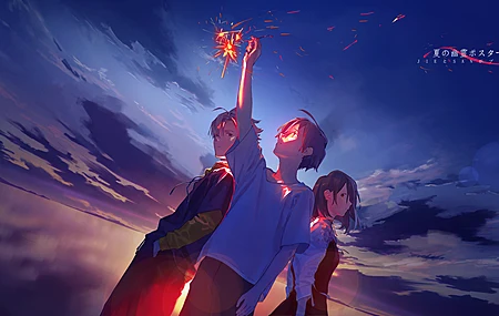 夏日幽灵 动漫 天空 火花 电脑 4K高清壁纸 7122×3153