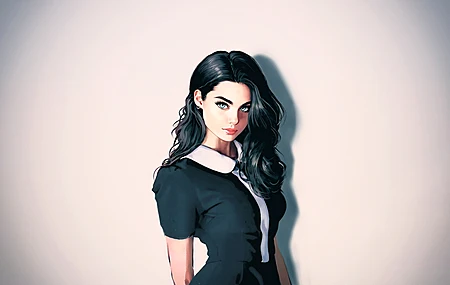 绝美女人 脸 长发 数码艺术 绘画 特写 简单背景 逼真 数码绘画 耳环 电脑 壁纸 3840×2160