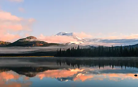 自然 风景 湖泊 水 天空 山 树 反射 雪峰 雪 电脑 高清壁纸 4096×2730