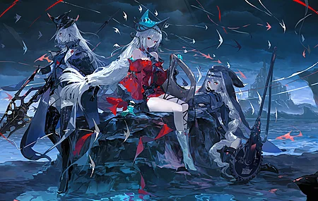热门长发 武士 动漫女孩 帽子 武器 手套 电脑 高清壁纸 3840×2160