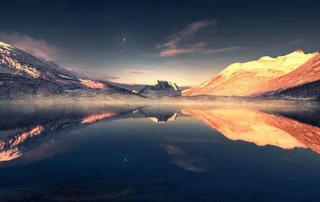 风景 湖泊 山脉 倒影 自然 天空 水 电脑 4K高清壁纸 7680×4320