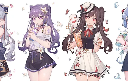 热门胡桃 感宇 可清 龟里 原神 动漫女孩 电脑 手机壁纸 10279×4376
