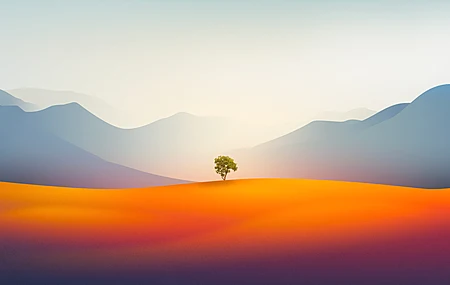 五颜六色的 树 自然 极简主义 简单的背景 电脑 4K高清壁纸 6016×3385