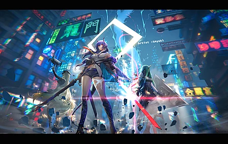 热门太古 神枪手 剑 明日方舟 动漫女孩 电脑 高清壁纸 6063×3000